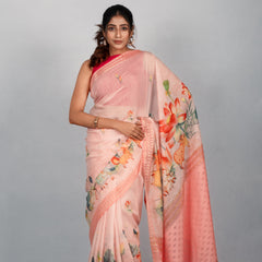 The Peach Blossom Saree