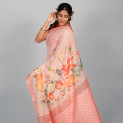 The Peach Blossom Saree