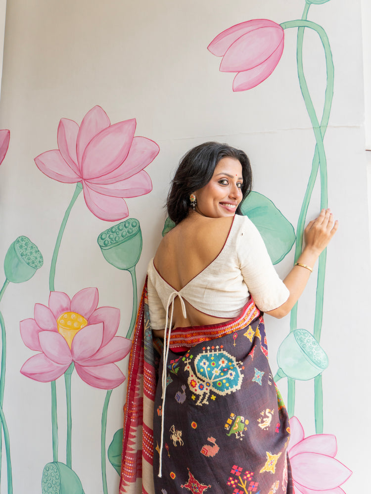 Tamira Premium Black Tussar Silk Saree with Rich Handwoven Texture & Natural Elegance