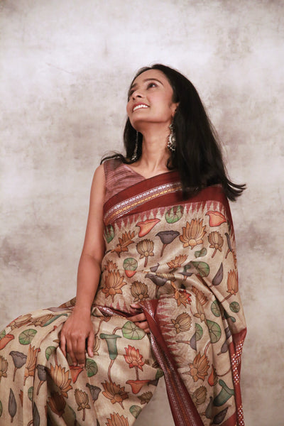 Kalamkari Bloom on Tusser