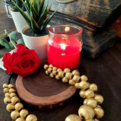 Beaded Neckpiece in gold finish