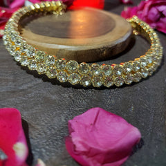 Gold finish stone choker