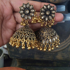 Gold antique finish Jhumka
