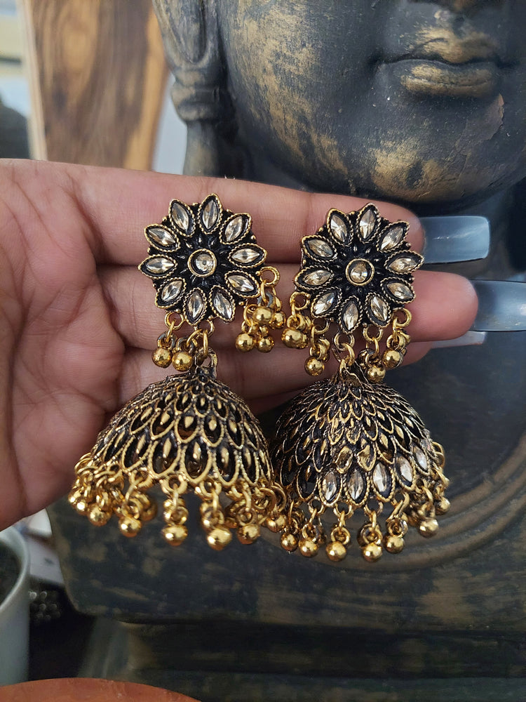 Gold antique finish Jhumka